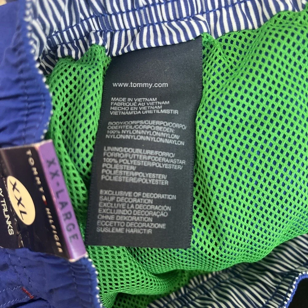 Tommy Hilfiger Men's NWT Classic Blue Swim Trunks Mesh Lined Drawstring Size XXL